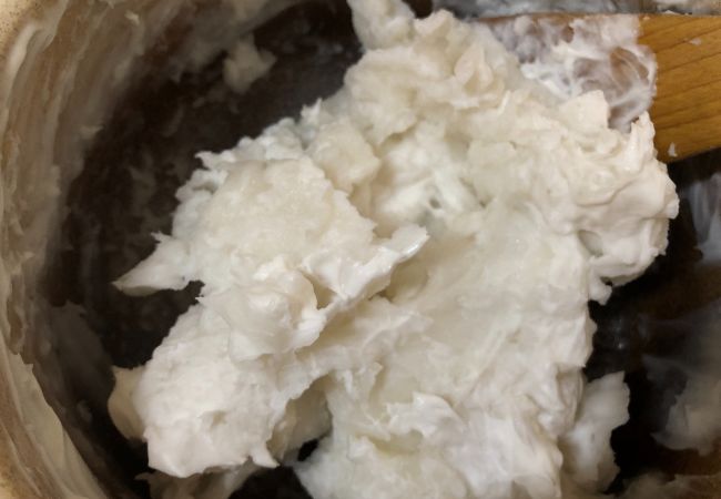沖縄みきのレシピ　米粉が固まりになってくる 
