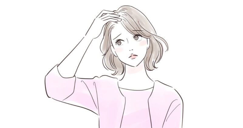 生え際に白髪が目立って気になる女性