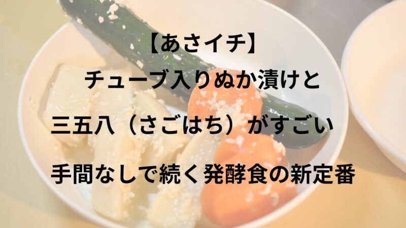 あさイチ　チューブ入りぬか漬け　三五八（さごはち）漬け